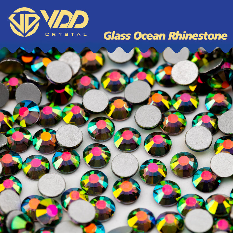 VDD 174 Metal Fancy Green Ocean Series High Quality Non-hotfix Glass Crystal Rhinestones Flatback Strass Stones