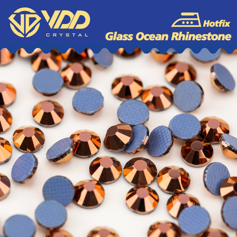 VDD  069 Rose Gold Ocean Series High Quality  Hot-Fix Glass Crystal Rhinestones Flatback Strass Stones