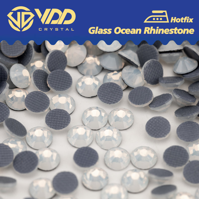 VDD 044 White Opal Ocean Series High Quality  Hot-Fix Glass Crystal Rhinestones Flatback Strass Stones