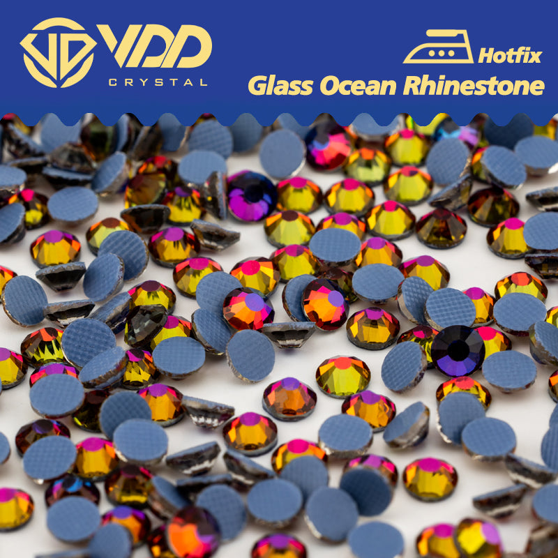 VDD 063 Blue Flare Ocean Series High Quality  Hot-Fix Glass Crystal Rhinestones Flatback Strass Stones