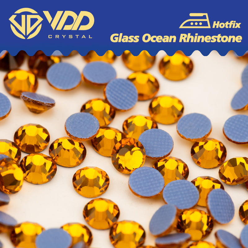 VDD 006 Topaz Ocean Series High Quality  Hot-Fix Glass Crystal Rhinestones Flatback Strass Stones