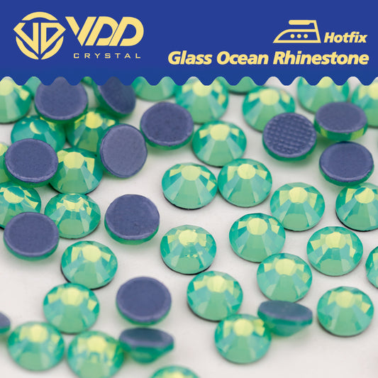 VDD 046 Green Opal Ocean Series High Quality  Hot-Fix Glass Crystal Rhinestones Flatback Strass Stones