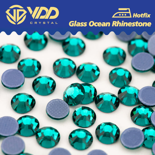 VDD 026 Blue Zircon  Ocean Series High Quality  Hot-Fix Glass Crystal Rhinestones Flatback Strass Stones