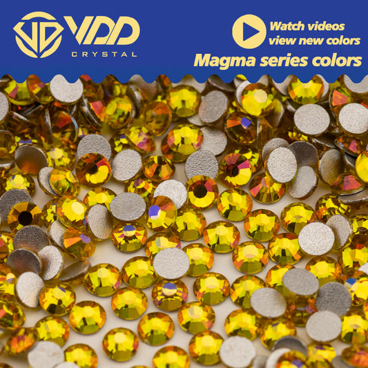 VDD 351 Magma Citrine  Ocean Series High Quality Non-hotfix Glass Crystal Rhinestones Flatback Strass Stones