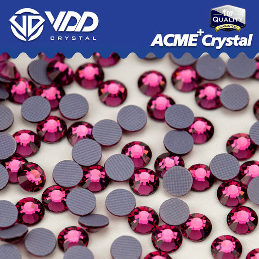 VDD 042 Fuchsia  ACME+Series AAAAA Top Quality Hot-Fix Glass Crystal Rhinestones Flatback Strass Stones