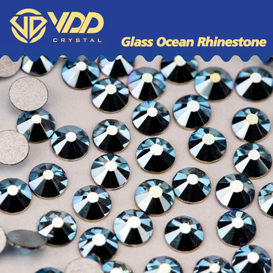 VDD 167 Ice Metal Blue Ocean Series High Quality Non-hotfix Glass Crystal Rhinestones Flatback Strass Stones