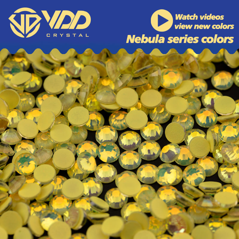 VDD 406 Yellow Nebula Ocean  Series High Quality Non-hotfix Glass Crystal Rhinestones Flatback Strass Stones