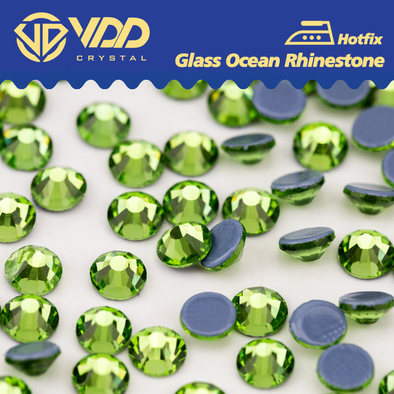 VDD 019 Peridot Ocean Series High Quality  Hot-Fix Glass Crystal Rhinestones Flatback Strass Stones