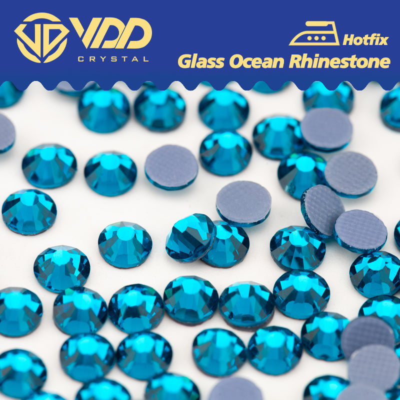 VDD 025 Indicolite Ocean Series High Quality  Hot-Fix Glass Crystal Rhinestones Flatback Strass Stones