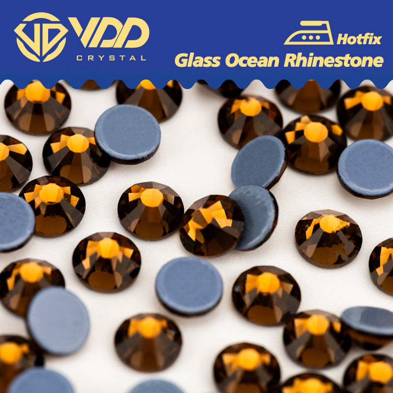 VDD 008 Smoked Topaz Ocean Series High Quality  Hot-Fix Glass Crystal Rhinestones Flatback Strass Stones