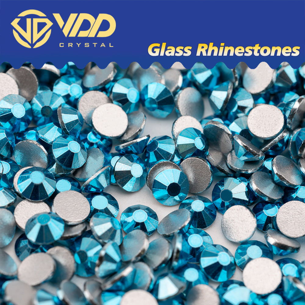 VDD 177 Metallic Aqua Ocean Series High Quality Non-hotfix Glass Crystal Rhinestones Flatback Strass Stones