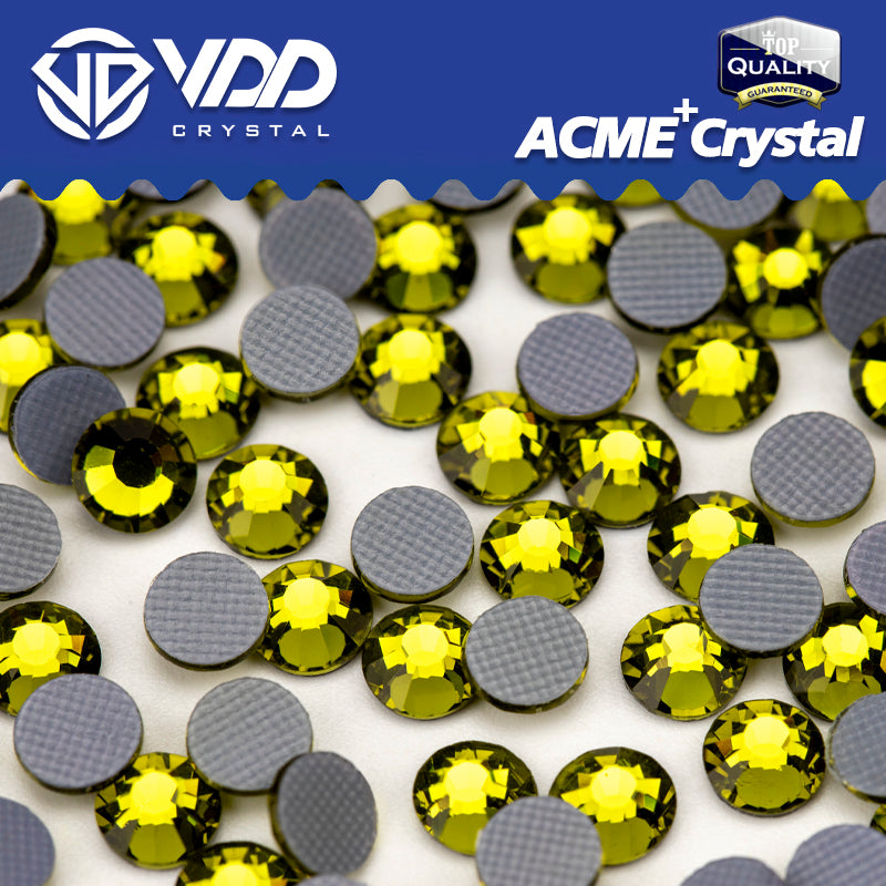 VDD 021 Olivine  ACME+Series AAAAA Top Quality Hot-Fix Glass Crystal Rhinestones Flatback Strass Stones