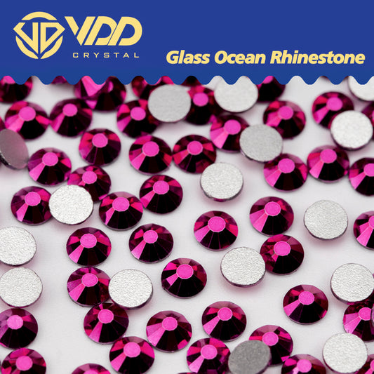 VDD 161 Metallic Fuchsia Ocean Series High Quality Non-hotfix Glass Crystal Rhinestones Flatback Strass Stones