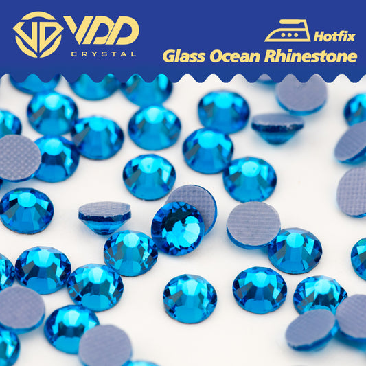 VDD 029 Capri Blue Ocean Series High Quality  Hot-Fix Glass Crystal Rhinestones Flatback Strass Stones