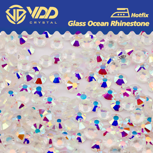 VDD 057 Transparent AB Ocean Series High Quality  Hot-Fix Glass Crystal Rhinestones Flatback Strass Stones