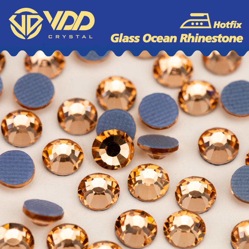 VDD 010  Lt.Peach Ocean Series High Quality  Hot-Fix Glass Crystal Rhinestones Flatback Strass Stones