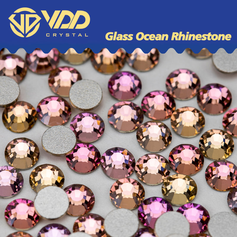 VDD 121 Pink Champagne  Ocean Series High Quality Non-hotfix Glass Crystal Rhinestones Flatback Strass Stones