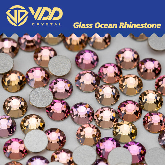 VDD 121 Pink Champagne  Ocean Series High Quality Non-hotfix Glass Crystal Rhinestones Flatback Strass Stones