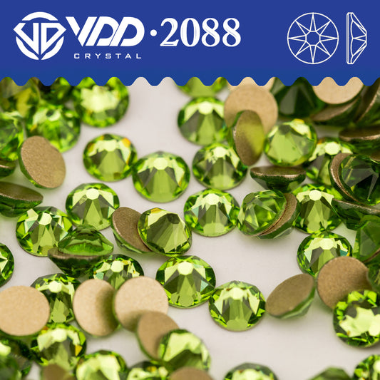 VDD 019	Peridot SS16-SS30 High Quality AAAAA 2088 8 Big 8 Small Rhinestone Flatback Glitter Stone Crafts Nail Art Accessories