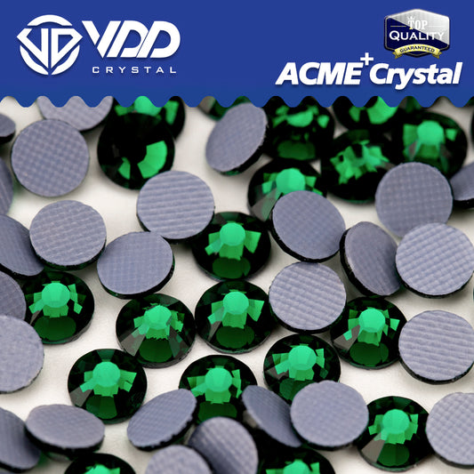 VDD 022 Emerald  ACME+Series AAAAA Top Quality Hot-Fix Glass Crystal Rhinestones Flatback Strass Stones