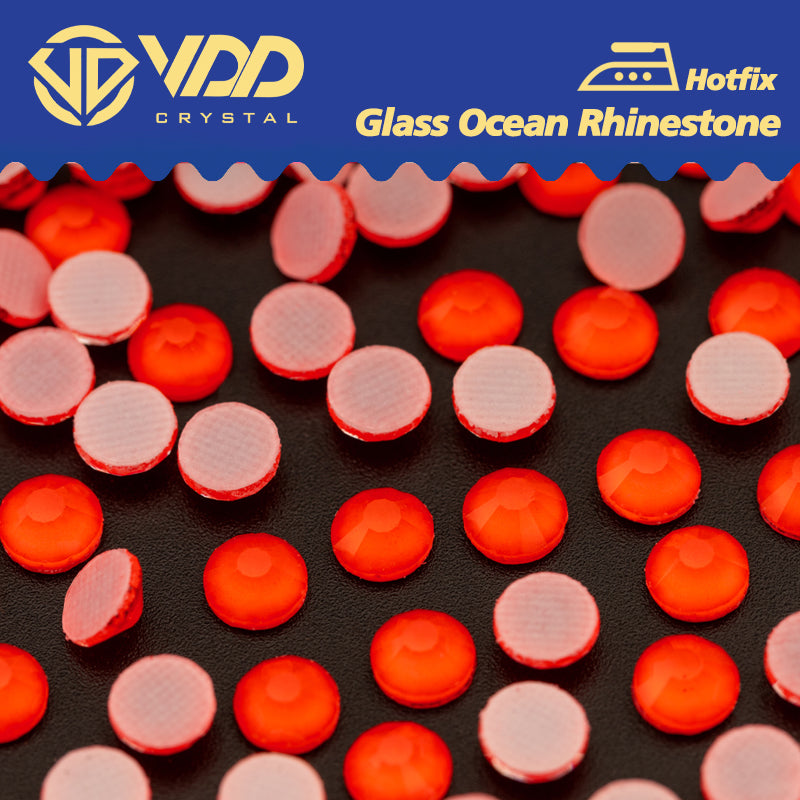 VDD 287	M Red Orange Ocean Series High Quality  Hot-Fix Glass Crystal Rhinestones Flatback Strass Stones