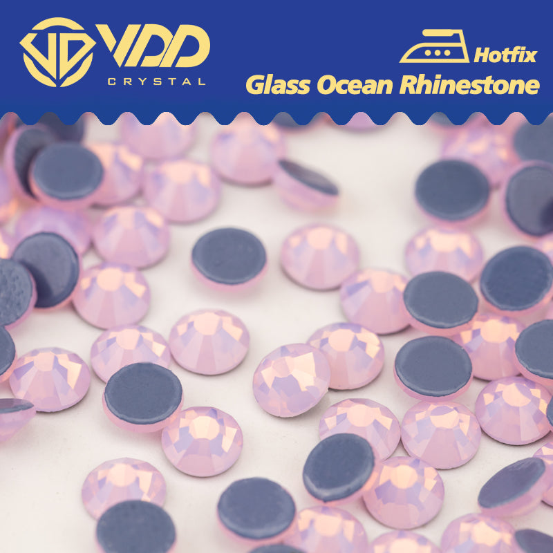 VDD 047 Pink Opal  Ocean Series High Quality  Hot-Fix Glass Crystal Rhinestones Flatback Strass Stones