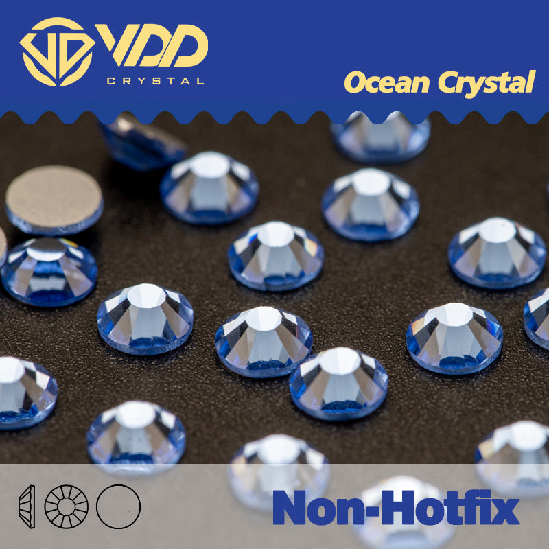 VDD 028 Light Sapphire  Ocean Series High Quality Non-hotfix Glass Crystal Rhinestones Flatback Strass Stones