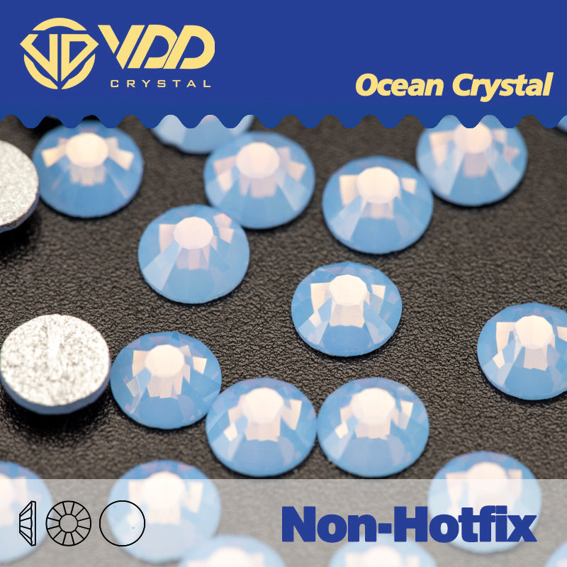 VDD 045 Blue Opal  Ocean Series High Quality Non-hotfix Glass Crystal Rhinestones Flatback Strass Stones