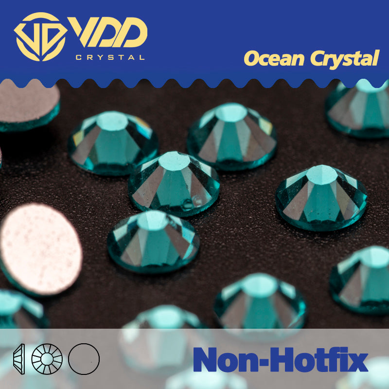 VDD 026 Blue Zircon Ocean Series High Quality Non-hotfix Glass Crystal Rhinestones Flatback Strass Stones