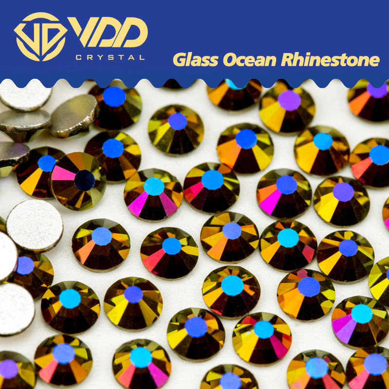 VDD 165 Magic Purple Gold  Ocean Series High Quality Non-hotfix Glass Crystal Rhinestones Flatback Strass Stones