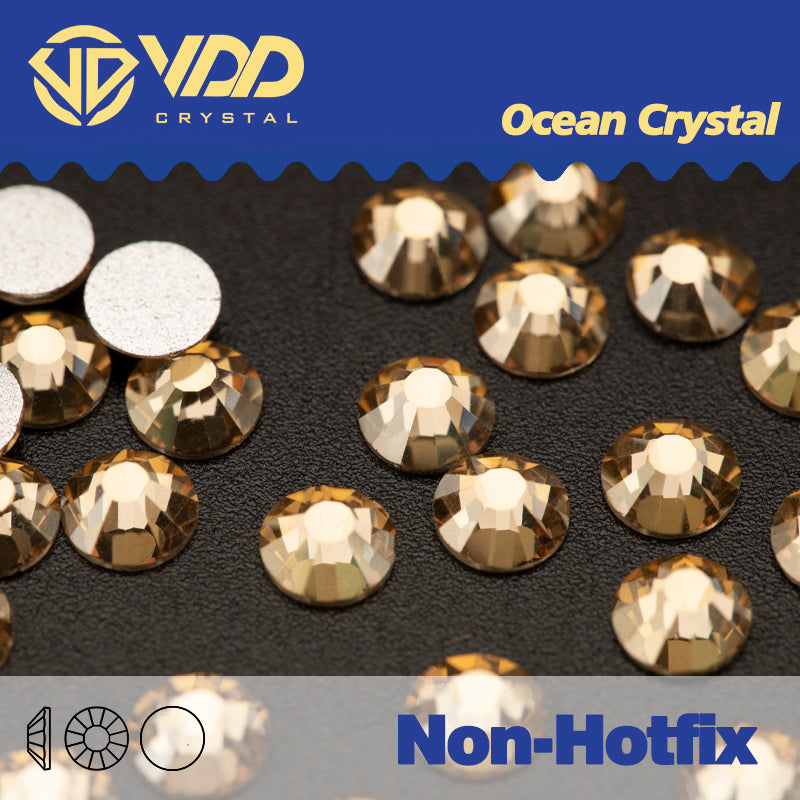 VDD 058 Golden Shadow Ocean Series High Quality Non-hotfix Glass Crystal Rhinestones Flatback Strass Stones