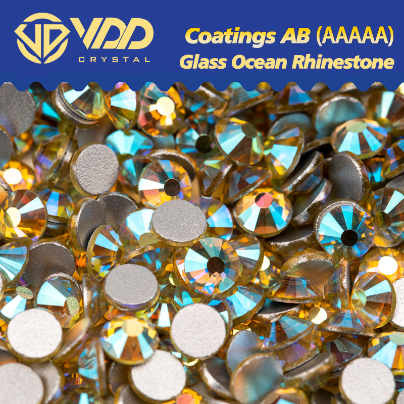 VDD 093 Jonquil AB Ocean Series High Quality Non-hotfix Glass Crystal Rhinestones Flatback Strass Stones