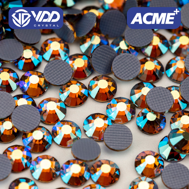 VDD 080 Lt.C.Topaz AB ACME+Series AAAAA Top Quality Hot-Fix Glass Crystal Rhinestones Flatback Strass Stones