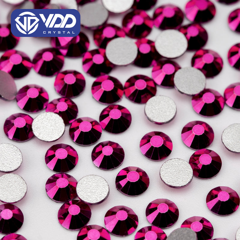 VDD 161 Metallic Fuchsia Ocean Series High Quality Non-hotfix Glass Crystal Rhinestones Flatback Strass Stones