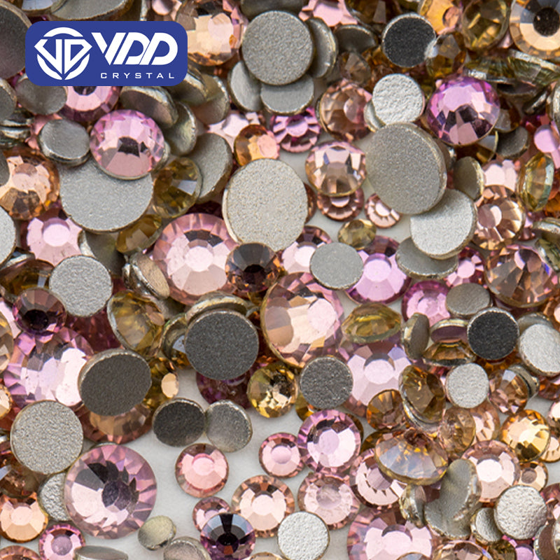 VDD 121 Pink Champagne  Ocean Series High Quality Non-hotfix Glass Crystal Rhinestones Flatback Strass Stones