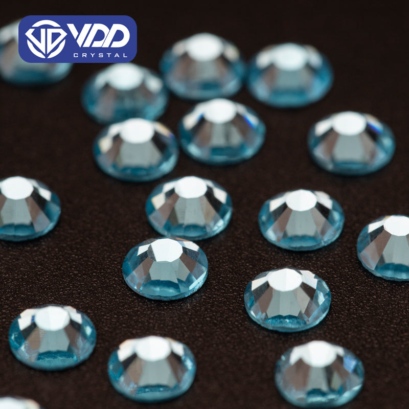 VDD 027 Aquamarine  Ocean Series High Quality Non-hotfix Glass Crystal Rhinestones Flatback Strass Stones