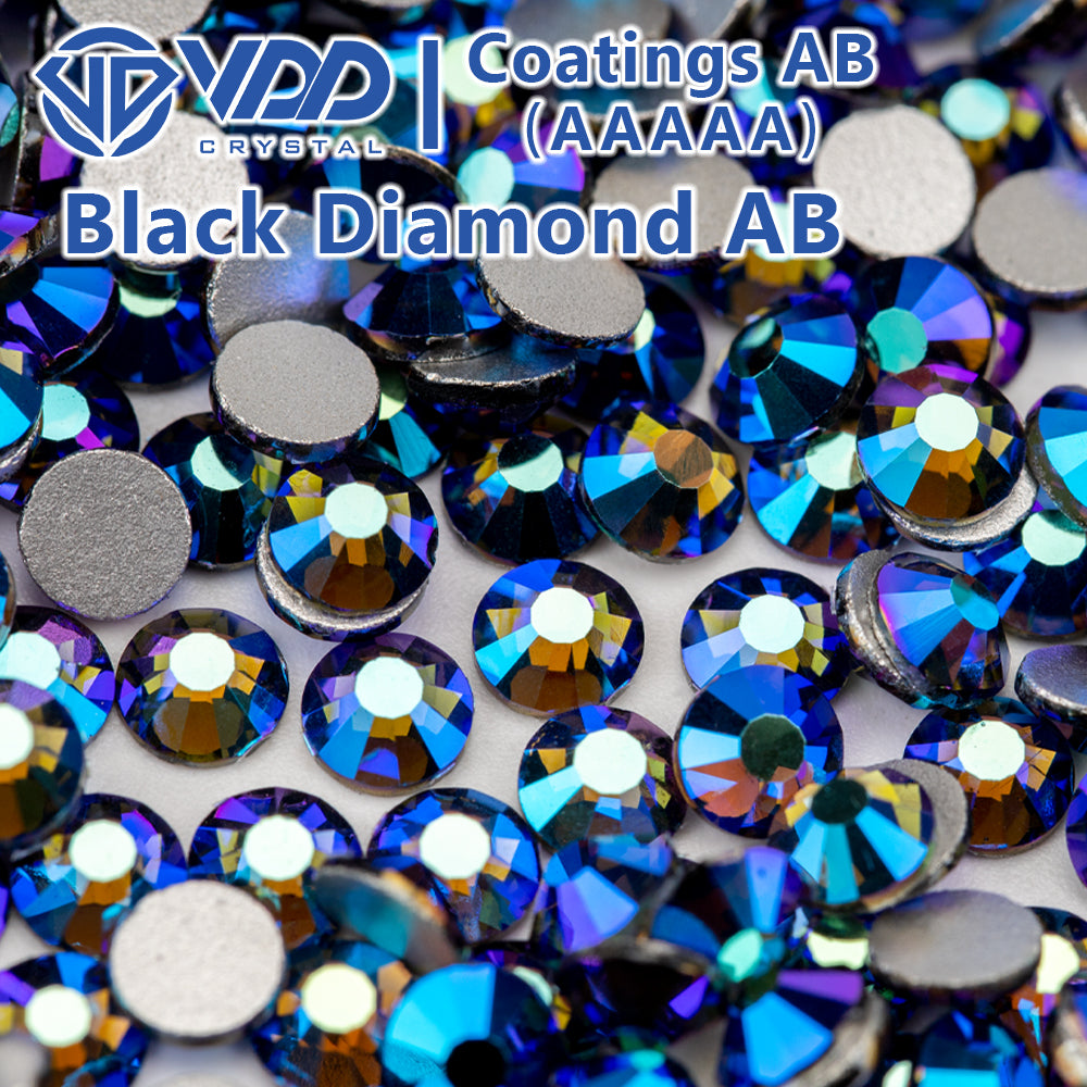 VDD  076 Black Diamond AB  Ocean Series High Quality Non-hotfix Glass Crystal Rhinestones Flatback Strass Stones