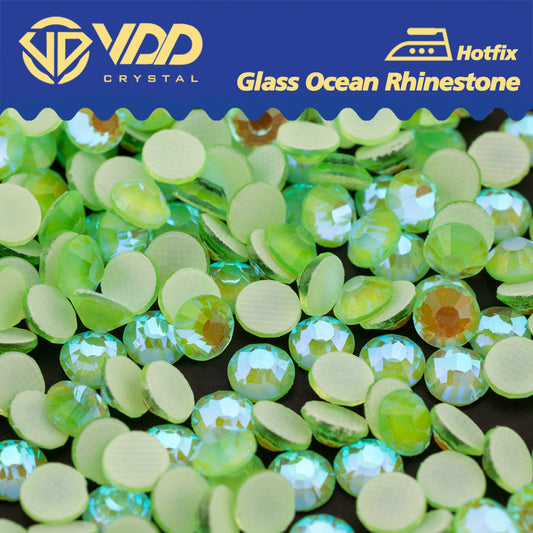 VDD 381 D.H Green Ocean Series High Quality  Hot-Fix Glass Crystal Rhinestones Flatback Strass Stones