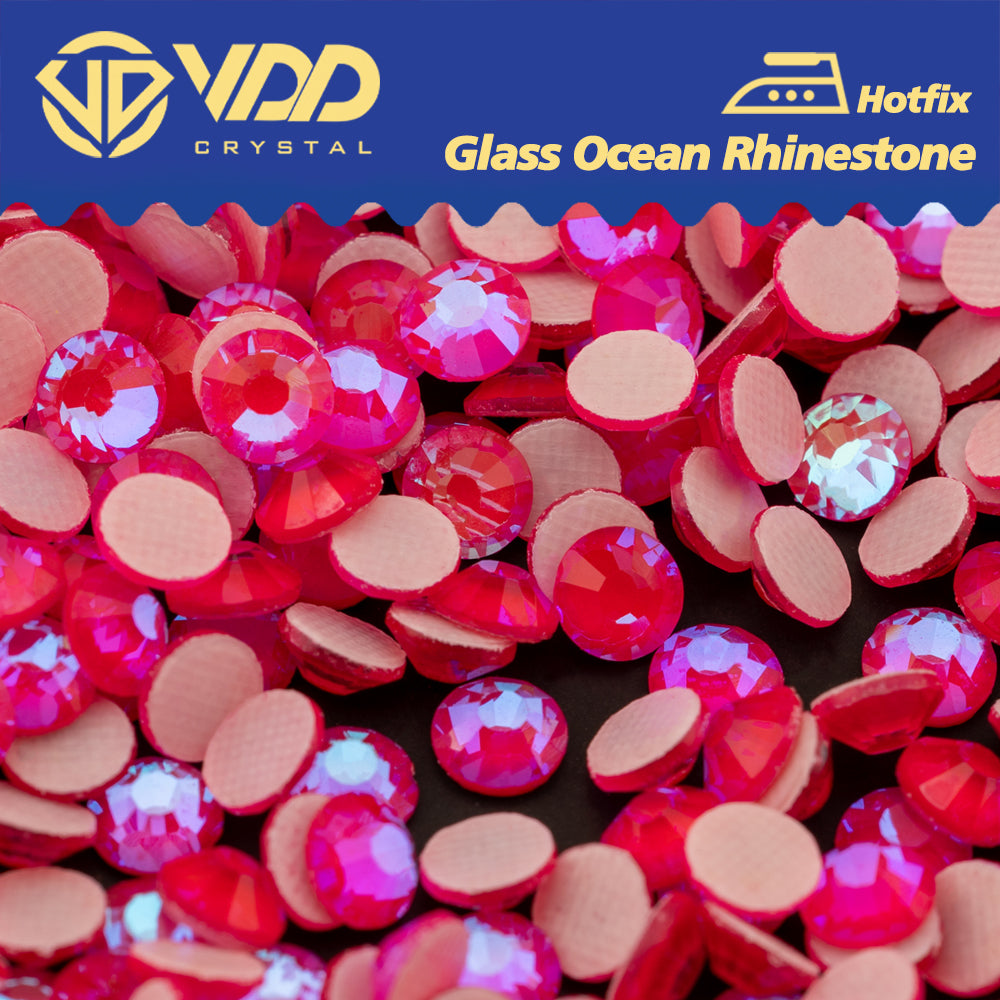 VDD 385 D.H Fuchsia Ocean Series High Quality  Hot-Fix Glass Crystal Rhinestones Flatback Strass Stones