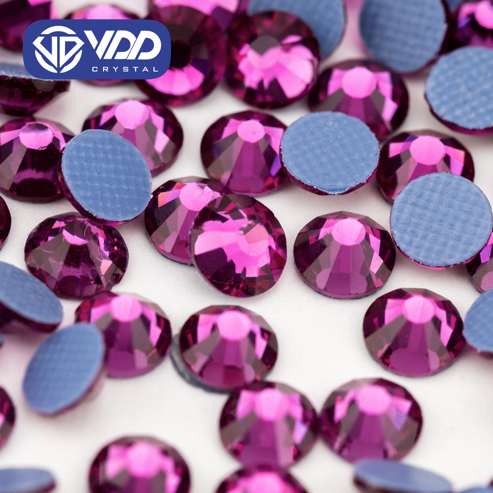 VDD 042 Fuchsia Ocean Series High Quality  Hot-Fix Glass Crystal Rhinestones Flatback Strass Stones